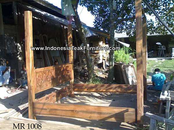 Antique Teak Wood Four Poster Bed Java Bali Indonesia